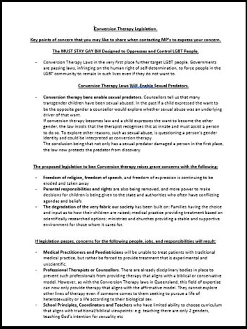 Conversion Therapy Points of Issue Conversion Therapy Points of Issue
