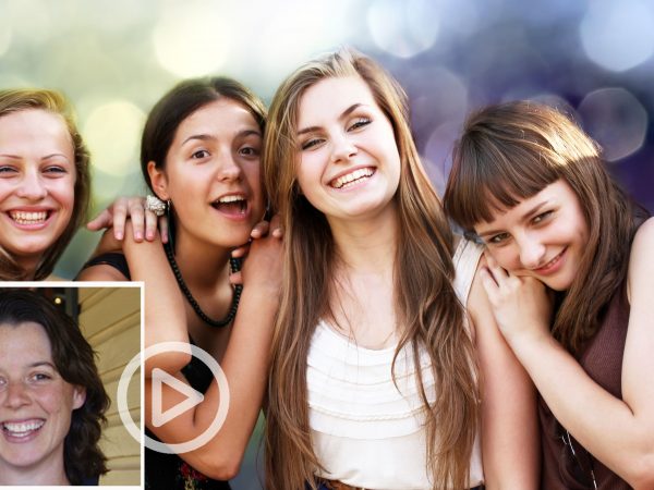 Four Girls with Leah & Play button V002